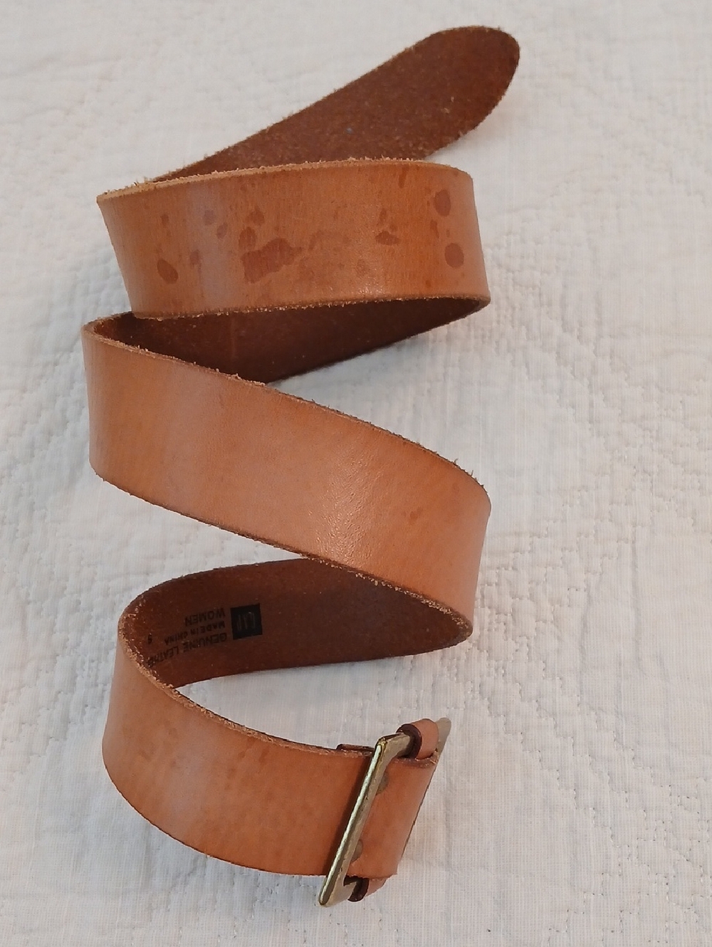 Leather Belt With Brass Buckle - Picture 8 of 8